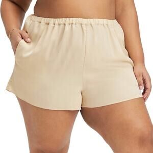 Fabletics EcoSatin Sleep Shorts in Tapioca Cream Size 2X